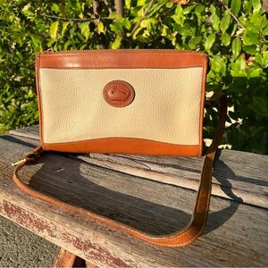 Vintage Dooney & Bourke Classic Tan and Cream Crossbody Bag